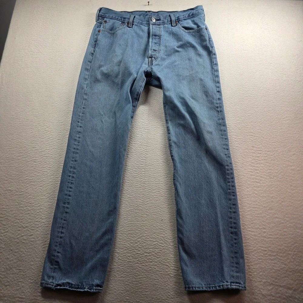 Levi's 501 Original Fit Jeans Mens 35x34 34x32 Actual Blue Button Fly 00501-0193